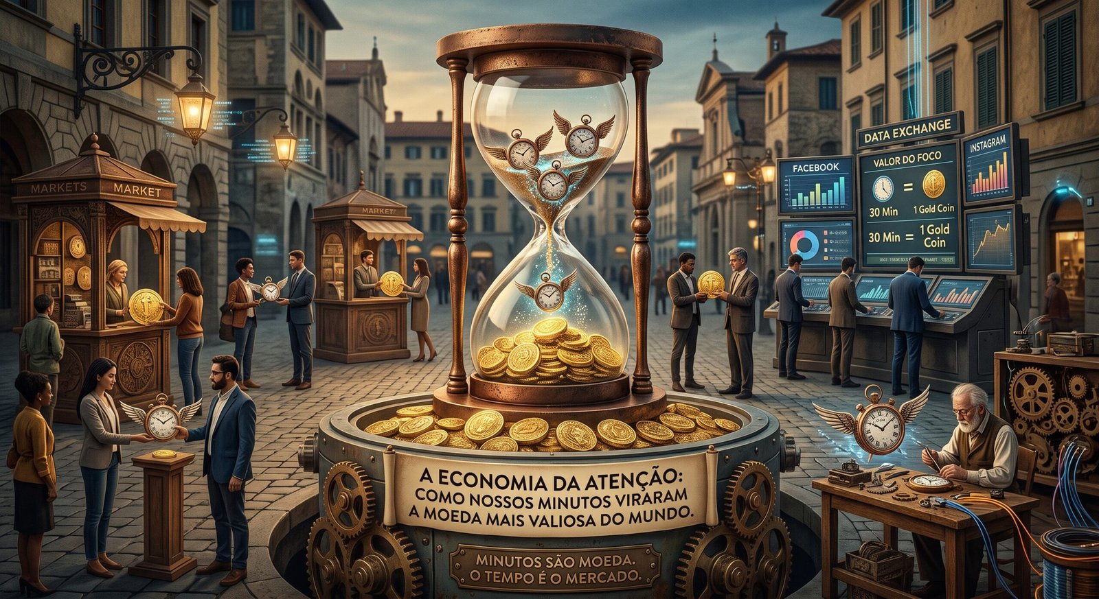 A Economia da Atenção: Como Nossos Minutos Viraram a Moeda Mais Valiosa do Mundo